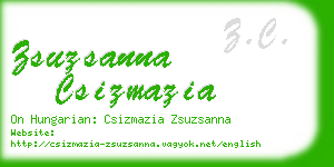 zsuzsanna csizmazia business card